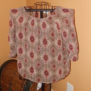 Ladies Croft & Barrow Blouse - Top - Shirt ~ Size L ~ Roll Tab 3/4 Sleeve